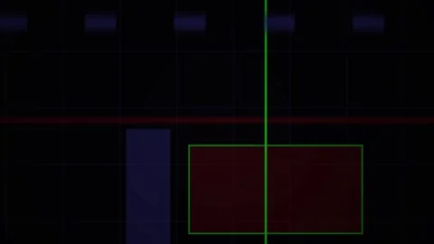 Abstract Digital Interface with Moving Rectangular Elements and Data Lines. Stock Footage 340504380