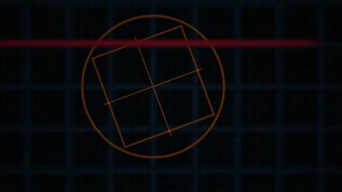 Abstract Digital Interface Overlay with Geometric Shapes and Grid Patterns. Stock Footage 341783573