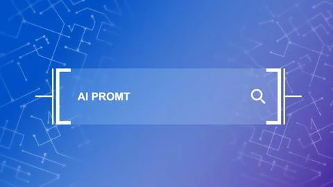 Abstract digital interface showcasing an AI prompt search bar against a Illustrazione stock