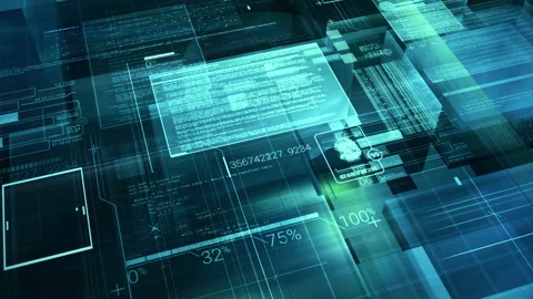 Abstract digital internet space with code elements. Stock Footage 133830342