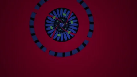 Abstract Digital Kaleidoscope Motion Graphics with Pulsing Geometric Patterns Stock Footage 340504554