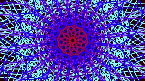 Abstract digital kaleidoscope pattern background, vibrant geometric fractal.. Stock Footage 341059825