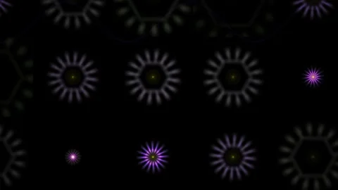 Abstract Digital Kaleidoscope Pattern with Pulsing Neon Geometric Shapes. Stock Footage 341783924