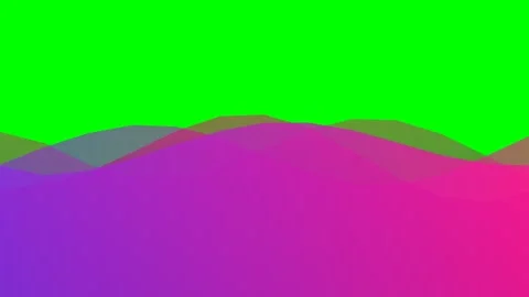 Abstract digital landscape featuring flowing purple waves on green background Stock Footage 341822401