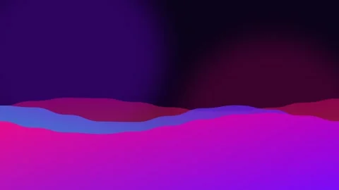 Abstract digital landscape featuring vibrant neon waves in dark atmosphere Stock Footage 338310119