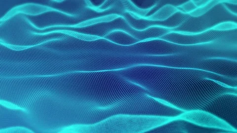 Abstract digital landscape with a field of electronic particles on a background Stock Footage 165916858