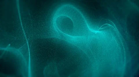 Abstract digital landscape with flowing particles. Cyber or technology Illustrazione stock