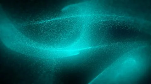 Abstract digital landscape with flowing particles. Cyber or technology Illustrazione stock