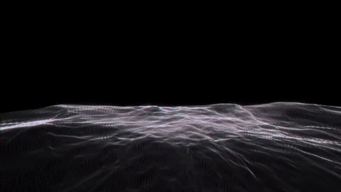 Abstract digital landscape with glitch effect, dark background, undulating .. Stock Footage 299241017