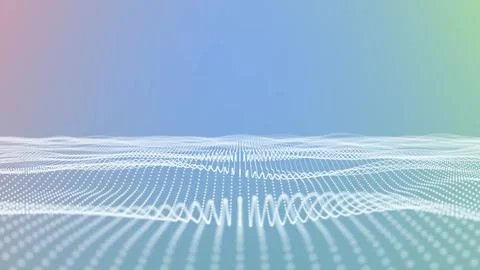 Abstract Digital Landscape with Gradient Waves Stock Photos