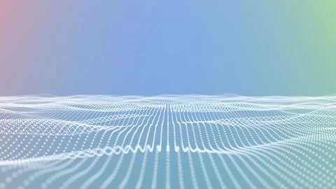 Abstract Digital Landscape with Grid of Dots Stock Photos