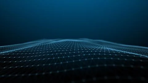 Abstract Digital Landscape with Grid-Like Pattern Stock Illustration