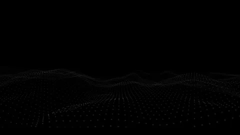 Abstract Digital Landscape with Grid Waves in Simple Black and White Aestheti Stock Footage 341778674