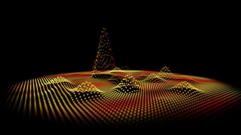 Abstract digital landscape orange gradient black background. Glowing yellow.. Stock Footage 335549673