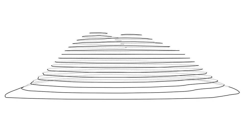 Abstract digital landscape outline. Vector 스톡 일러스트