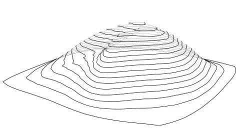 Abstract digital landscape outline. Vector Stock-Illustration