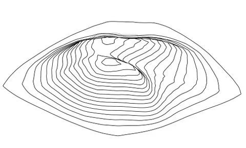 Abstract digital landscape outline. Vector Stock Illustration