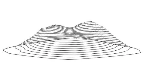 Abstract digital landscape outline. Vector Stock Illustration