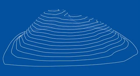 Abstract digital landscape outline. Vector Stock Illustration