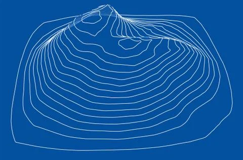 Abstract digital landscape outline. Vector 스톡 일러스트