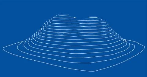 Abstract digital landscape outline. Vector Stock Illustration
