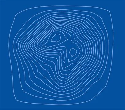 Abstract digital landscape outline. Vector Stock Illustration