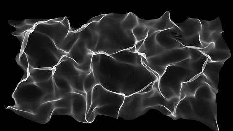 Abstract digital landscape with particles and plexus effect. 3D rendering Stock Illustration