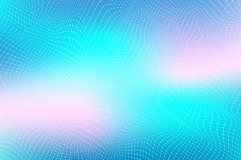 Abstract digital landscape with particles dots and lines. Big Data visualization Illustrazione stock