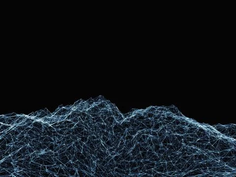 Abstract digital landscape with particles Stock Illustration