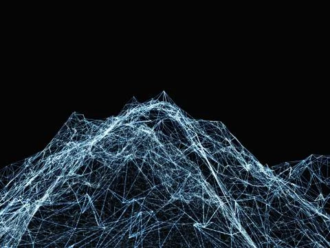 Abstract digital landscape with particles Stock Illustration