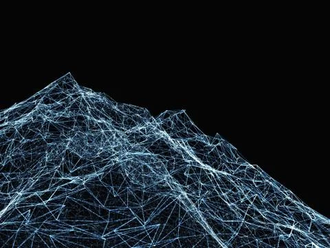 Abstract digital landscape with particles Stock Illustration