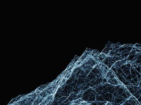 Abstract digital landscape with particles Stock Illustration