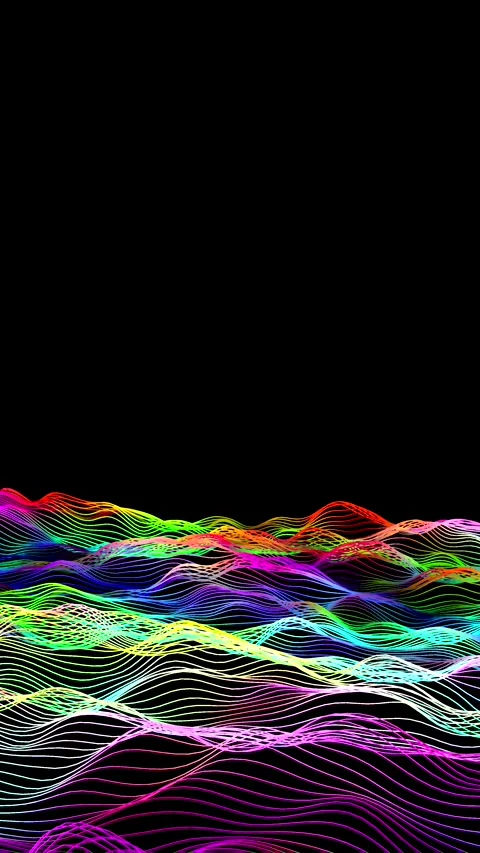 Abstract Digital Landscape - Vertical Scrolling Mountains (Rainbow Colored) Stock Footage 311003975
