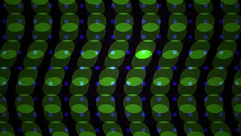 Abstract Digital LED Screen Display with Glowing Green Light Patterns. Stock Footage 340504731