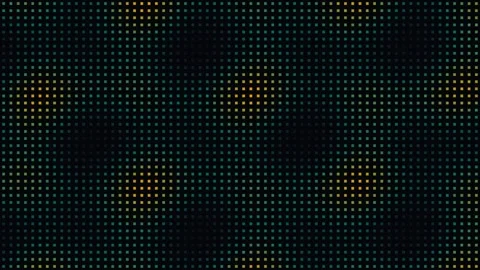 Abstract digital LED screen grid with glowing green and yellow pixels Stock Footage 335938113
