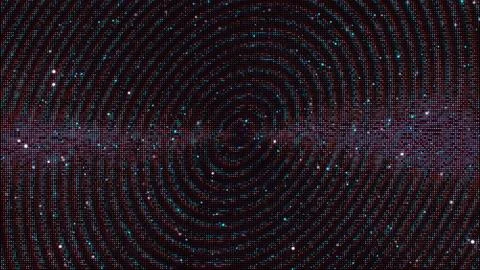 Abstract Digital Led Screen Matrix Background. Circular Cyber Halftone Patter Stockillustratie