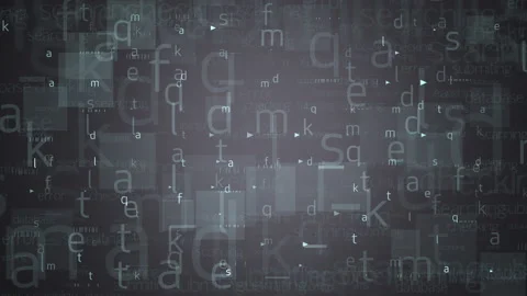 Abstract Digital Letters Grid Patterns in Dark Tones Vidéo 302886874