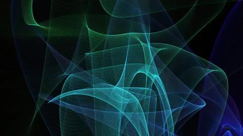 Abstract digital light background. 3d rendering line and dot lights on dark. Stock-Illustration