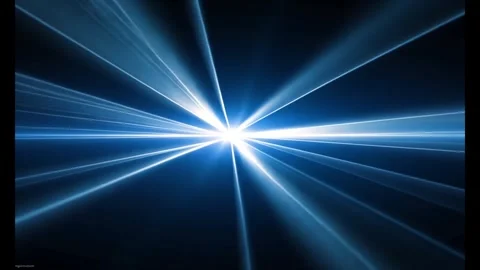 Abstract digital light beams radiating from a bright central source Stock Footage 318948346