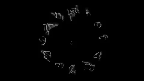 Abstract digital light clock with smoke. Transience of life concept. Ghost style Video stock 126610844