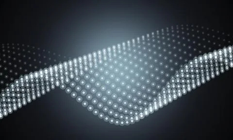 Abstract digital light dots forming elegant curved wave pattern design Stock Illustration