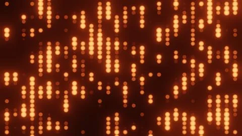 Abstract digital light grid orange glowing LED dot matrix background Stock Illustration