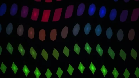 Abstract Digital Light Pattern Displaying Rhythmic Geometric Shapes and Vib.. Stock Footage 341783958