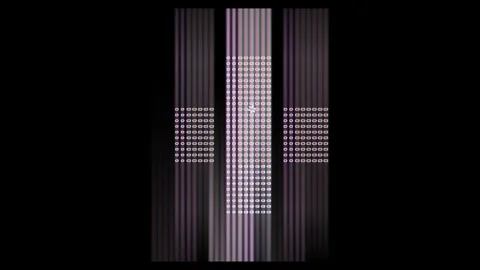 Abstract Digital Light Pattern with Vertical Lines and Dots in Dark Background Stock Footage 338195583