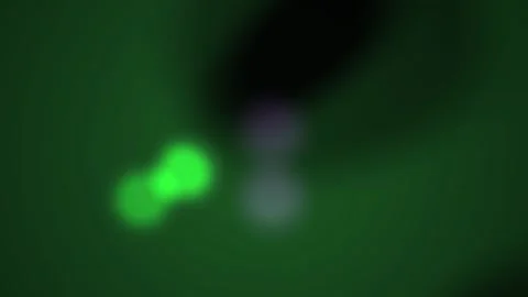 Abstract digital light pulses and glowing neon circles in dark green space. Stock Footage 341783945