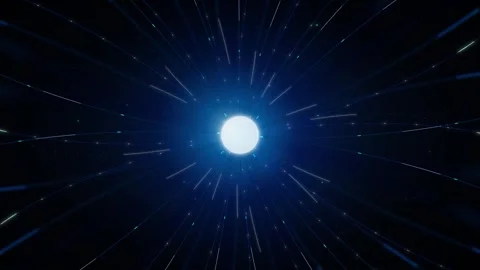 Abstract digital light rays and glowing core particle motion background Stock-Footage 337558090