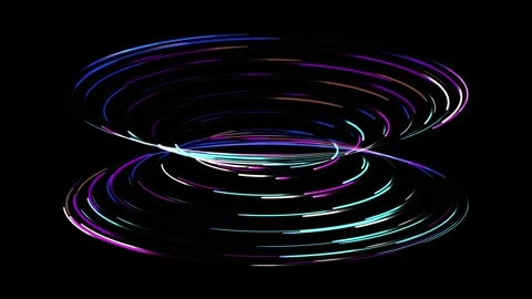 Abstract Digital Light Trails Forming a Dynamic Hourglass Shape 库存影片 334959820