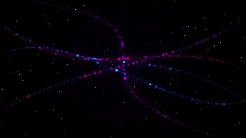 Abstract digital light waves flowing through deep space background with gli.. Video stock 344975648
