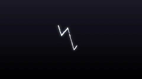 Abstract digital lightning strikes falling into reflective dark water durin.. Stock Footage 340939573