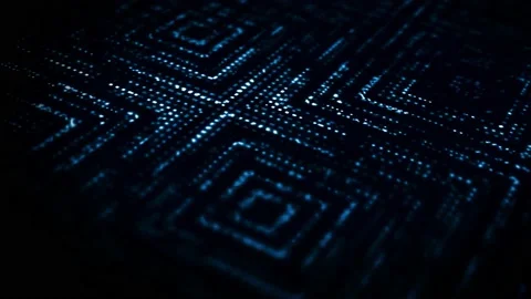 Abstract Digital Lights Kaleidoscope Technology Animation Stock Footage 142811561